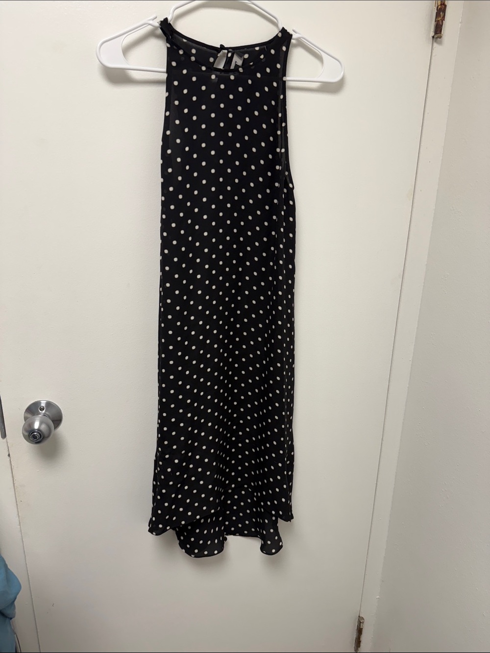 Theory Black and White Polka Dot High-Neck Dress